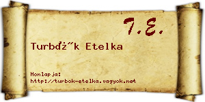 Turbók Etelka névjegykártya