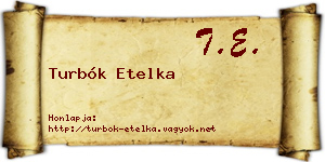 Turbók Etelka névjegykártya